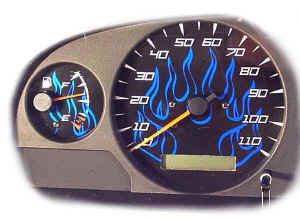 Custom Gauge Face Blue Flames